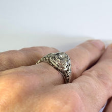 Load image into Gallery viewer, 1920s Art Deco Diamond Engagement Ring in a 18K White Gold Filigree Setting. Estate Jewelry. - Scotch Street Vintage