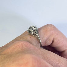 Load image into Gallery viewer, 1920s Art Deco Diamond Engagement Ring in a 18K White Gold Filigree Setting. Estate Jewelry. - Scotch Street Vintage