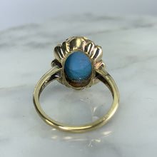 Load image into Gallery viewer, 1920s Blue Turquoise Ring in 10K Yellow Gold Setting. Estate Fine Jewelry. December Birthstone. - Scotch Street Vintage