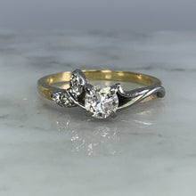 Load image into Gallery viewer, 1930s Art Nouveau Diamond Engagement Ring by Jabel in 18K Gold. Unique Estate Jewelry. - Scotch Street Vintage