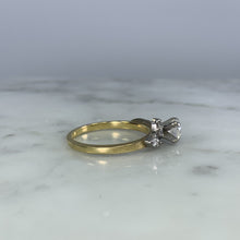 Load image into Gallery viewer, 1930s Art Nouveau Diamond Engagement Ring by Jabel in 18K Gold. Unique Estate Jewelry. - Scotch Street Vintage