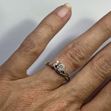 Load image into Gallery viewer, 1930s Art Nouveau Diamond Engagement Ring by Jabel in 18K Gold. Unique Estate Jewelry. - Scotch Street Vintage