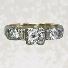 Load image into Gallery viewer, 1940s Diamond Engagement Ring in a 14K Gold Setting. Sustainable Estate Jewelry. - Scotch Street Vintage