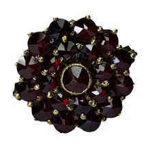 Load image into Gallery viewer, 1940s Garnet Cluster Ring in 14k Yellow Gold. Bohemian Ring. January Birthstone. - Scotch Street Vintage