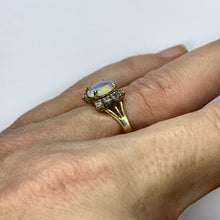 Load image into Gallery viewer, 1940s Opal and Diamond Engagement Ring set in 14K Yellow Gold. October Birthstone. - Scotch Street Vintage