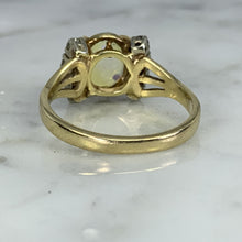 Load image into Gallery viewer, 1940s Opal and Diamond Engagement Ring set in 14K Yellow Gold. October Birthstone. - Scotch Street Vintage