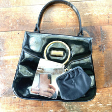 Load image into Gallery viewer, 1950s Black Patent Leather Purse / Handbag. Vintage Saks Fifth Avenue Bag. Gift for a Fashionista. - Scotch Street Vintage