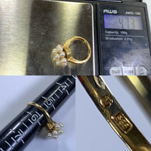 Load image into Gallery viewer, 1950s Pearl Cluster Ring set in 14k Yellow Gold. Estate Fine Jewelry. June Birthstone. 4th Anniversary Gift. - Scotch Street Vintage