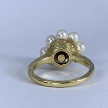 Load image into Gallery viewer, 1950s Pearl Cluster Ring set in 14k Yellow Gold. Estate Fine Jewelry. June Birthstone. 4th Anniversary Gift. - Scotch Street Vintage
