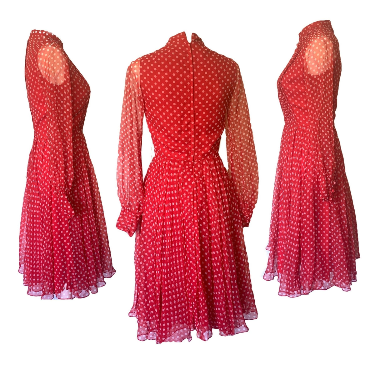 sachin and babi light blue dress Women's Polka Dot Chiffon Mini Dress with Bell Sleeves & Backless Design