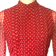 Load image into Gallery viewer, 1950s Red Polka Dot Chiffon Dress by Jack Bryan with Micro Pleating. Perfect Summer Party Dress. - Scotch Street Vintage