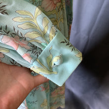 Load image into Gallery viewer, 1960s Blue Floral Shirt Dress by Miss Elliette with a Blue Base & Pink Flowers. Midi Length Fit & Flare. - Scotch Street Vintage