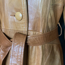 Load image into Gallery viewer, 1960s Brown Leather Trench Coat by Altman of Dallas. Bohemian Southwestern Style. - Scotch Street Vintage