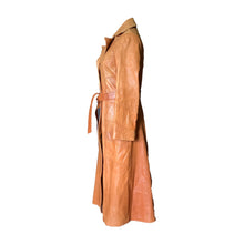 Load image into Gallery viewer, 1960s Brown Leather Trench Coat by Altman of Dallas. Bohemian Southwestern Style. - Scotch Street Vintage