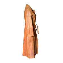 Load image into Gallery viewer, 1960s Brown Leather Trench Coat by Altman of Dallas. Bohemian Southwestern Style. - Scotch Street Vintage