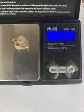 Load image into Gallery viewer, 1960s Heart Shaped Mother of Pearl Pendant with Diamond and Ruby Flowers set in 10k Yellow Gold. - Scotch Street Vintage