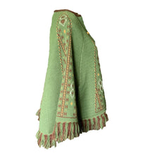 Load image into Gallery viewer, 1960s Knit Sweater Poncho or Jacket in Green and Brown. Very English Countryside Boho Chic. - Scotch Street Vintage