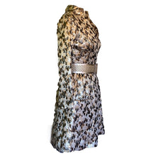 Load image into Gallery viewer, 1960s Metallic GoGo Mini Dress by Sandra Sage. Perfect Party Dress. Silver and Gold Color Blocking. - Scotch Street Vintage