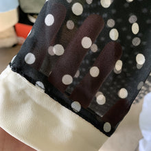 Load image into Gallery viewer, 1960s Mod Babydoll Dress in Black Georgette with White Polka Dots. Instant Classic Party Dress. - Scotch Street Vintage
