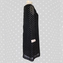 Load image into Gallery viewer, 1960s Mod Babydoll Dress in Black Georgette with White Polka Dots. Instant Classic Party Dress. - Scotch Street Vintage