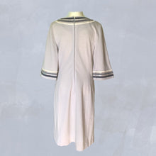 Load image into Gallery viewer, 1960s Mod Gray Sheath Dress with Blue Sequin Accents by Edith Flagg. Perfect Mother of the Bride. - Scotch Street Vintage