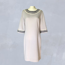 Load image into Gallery viewer, 1960s Mod Gray Sheath Dress with Blue Sequin Accents by Edith Flagg. Perfect Mother of the Bride. - Scotch Street Vintage