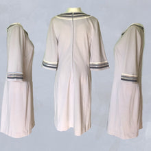 Load image into Gallery viewer, 1960s Mod Gray Sheath Dress with Blue Sequin Accents by Edith Flagg. Perfect Mother of the Bride. - Scotch Street Vintage