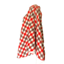 Load image into Gallery viewer, 1960s Poncho in a Red and Brown Check Plaid. Perfect Jacket for Fall. English Countryside Bohemian. - Scotch Street Vintage