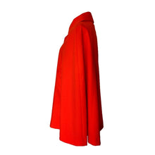 Load image into Gallery viewer, 1960s Poppy Red / Orange Cape by Jerold. Perfect Spring Jacket with Toggle Closure. - Scotch Street Vintage