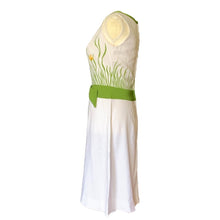 Load image into Gallery viewer, 1960s White Linen Dress with a Yellow and Green Floral Design from Cover Girl Miami. - Scotch Street Vintage