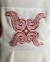 Load image into Gallery viewer, 1960s White & Red Peasant Dress with Red Flower Appliques. Bohemian Girls this is for You! - Scotch Street Vintage