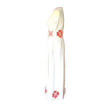 Load image into Gallery viewer, 1960s White & Red Peasant Dress with Red Flower Appliques. Bohemian Girls this is for You! - Scotch Street Vintage