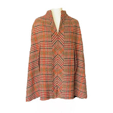Load image into Gallery viewer, 1960s Wool Houndstooth Plaid Cape and Skirt Suit Set from Kingsley. Equestrian Chic. - Scotch Street Vintage
