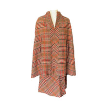 Load image into Gallery viewer, 1960s Wool Houndstooth Plaid Cape and Skirt Suit Set from Kingsley. Equestrian Chic. - Scotch Street Vintage