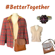 Load image into Gallery viewer, 1970s Brown Leather Crossbody Purse with Basket Weave Opening. Perfect Fall Boho Handbag. - Scotch Street Vintage