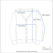 Load image into Gallery viewer, 1970s Cream Wool Sweater Jacket by Eddie Bauer. Zip Up Cardigan with Gray Stripes. Sustainable Clothing. - Scotch Street Vintage