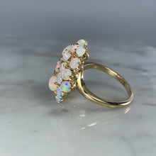 Load image into Gallery viewer, 1970s Opal Cluster Ring in 14k Yellow Gold. October Birthstone. 14th Anniversary Gift. - Scotch Street Vintage