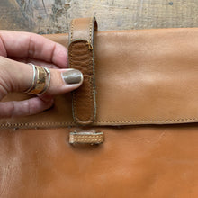 Load image into Gallery viewer, 1970s Tan Leather Clutch in a Envelope Style. Perfect Handbag for Fall. Gift for Her. Sustainable Fashion. - Scotch Street Vintage