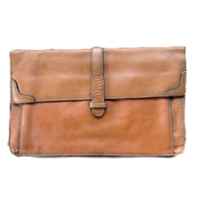 Load image into Gallery viewer, 1970s Tan Leather Clutch in a Envelope Style. Perfect Handbag for Fall. Gift for Her. Sustainable Fashion. - Scotch Street Vintage