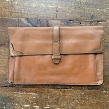Load image into Gallery viewer, 1970s Tan Leather Clutch in a Envelope Style. Perfect Handbag for Fall. Gift for Her. Sustainable Fashion. - Scotch Street Vintage