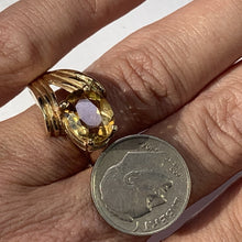 Load image into Gallery viewer, 1970s Vintage Citrine Ring in 10K Yellow Gold Setting. November Birthstone in Art Deco Style. - Scotch Street Vintage