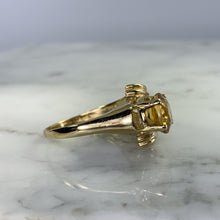 Load image into Gallery viewer, 1970s Vintage Citrine Ring in 10K Yellow Gold Setting. November Birthstone in Art Deco Style. - Scotch Street Vintage