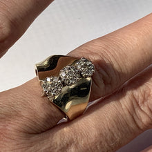 Load image into Gallery viewer, 1970s Vintage Diamond Cluster Statement Ring in a 10K Yellow Gold Setting. Estate Jewelry. - Scotch Street Vintage