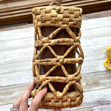 Load image into Gallery viewer, 1970s Woven Straw and Leather Tote Style Purse by John Romain. Market or Beach Bag. - Scotch Street Vintage