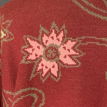 Load image into Gallery viewer, 1980s Red Wool Sweater with Pink Floral Design by United Colors of Benetton. Sustainable Fall Fashion. - Scotch Street Vintage