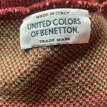Load image into Gallery viewer, 1980s Red Wool Sweater with Pink Floral Design by United Colors of Benetton. Sustainable Fall Fashion. - Scotch Street Vintage
