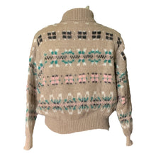 Load image into Gallery viewer, 1980s Tan Fair Isle Sweater with Pink and Blue Accents by United Colors of Benetton. Preppy Style. - Scotch Street Vintage