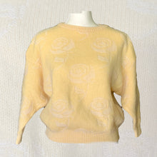 Load image into Gallery viewer, 1980s Yellow Batwing Sweater by United Colors of Benetton. Bohemian Floral Design. Sustainable Fashion. - Scotch Street Vintage