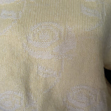 Load image into Gallery viewer, 1980s Yellow Batwing Sweater by United Colors of Benetton. Bohemian Floral Design. Sustainable Fashion. - Scotch Street Vintage