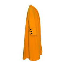 Load image into Gallery viewer, 1980s Yellow Wool Coat by Ilie Wacs. Bold and Oversized with Black Collar and Button Accents. - Scotch Street Vintage